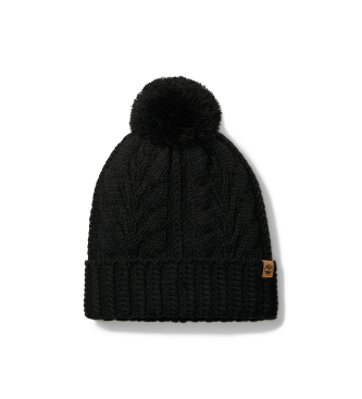 Timberland für Damen. TB0A65U20011 Schwarze Bommelmütze (OSFA), Lässig, Polyester
