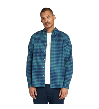 Timberland para hombre. TB0A5M2EG661 Camisa Cuadros Popelina Elástica azul (XL), Casual, Algodón, Manga larga
