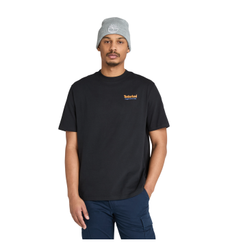 Timberland para hombre. TB0A63BDEZQ1 Camiseta con gráfico en la espalda Rugged Active Gear negro (XL), Casual, Algodón, Manga corta