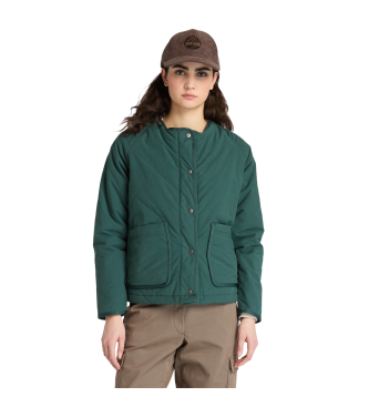 Timberland para mujer. TB0A2QS63171 Chaqueta acolchada, impermeable y resistente verde (M), Casual, Algodón