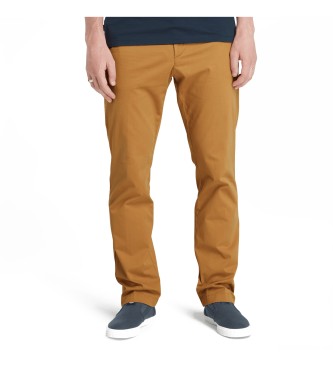 Timberland para hombre. TB0A2BZAEH21 Pantalón chino recto de sarga Claremont marrón (29/34), Casual, Algodón Orgánico, Sostenible