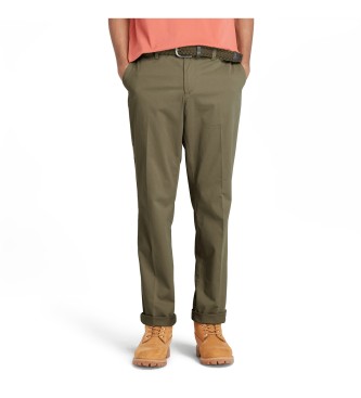 Pantalón chino recto de sarga Claremont verde (36/34), Casual, Algodón Orgánico, Sostenible, Timberland