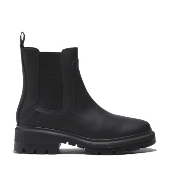 Timberland para mujer. TB0A5ND70151 Botines de piel de media caña Chelsea Cortina Valley negro (38.5 W), Plano, Ninguno, Casual