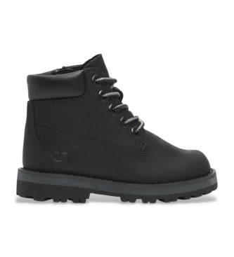 Timberland unisex para niños. TB0A28UD0011 Botas de piel con cordones Courma Kid negro (25), Plano, Casual, Sostenible, moda infantil