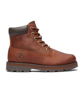 Timberland unisex para niños. TB0A279Q3581 Botas de piel con cordones Courma Kid marrón (33), Plano, Velcro, Casual, moda infantil