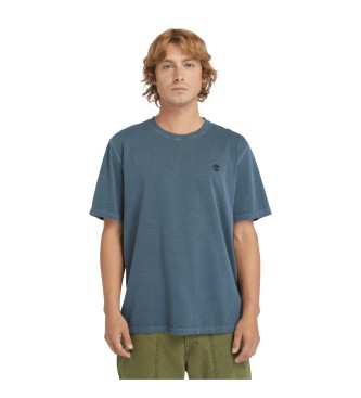 Timberland para hombre. TB0A5YAY4331 Camiseta de manga larga teñida en prenda Dunstan River azul (XXL), Casual, Manga corta, Algodón Orgánic