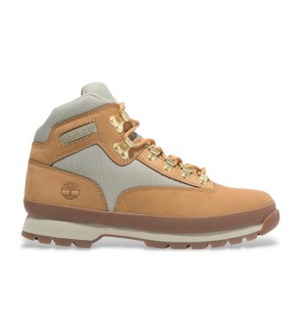 Timberlandvoor mannen. TB0A28GY7541 Leren wandelschoenen Euro Hiker Mid bruin (49), Leer, Plat, Veters, Sportief, Buiten, Duurzaam