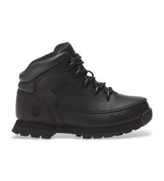 Timberland unisex para niños. TB0A13DP0011 Botas de piel de media caña Euro Sprint Negro (31), Plano, Cordones, Casual, Sostenible, moda inf