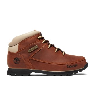 Timberland Para Hombre. TB0A121K2141 Botas De Piel De Media CañA Con Cordones Euro Sprint MarróN Oscuro (44), Plano, Casual-image