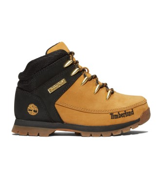 Timberland Unisex Para CriançA. TB0A1NLB2311 Botas Euro Sprint Amarelas De Cano MéDio Em Pele Com Atacadores (31), Couro, Plano, CordãO, Cas-image