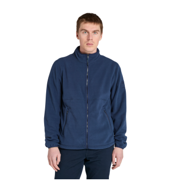 Timberland para hombre. TB0A6HM34511 Forro polar con cierre de cremallera integral azul (S), Casual, Poliéster