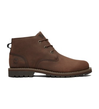 Timberland para hombre. TB1A2NW2V131 Botas Chukka de piel impermeables de media caña con cordones Larchmont marrón oscuro (42), Plano, Casua