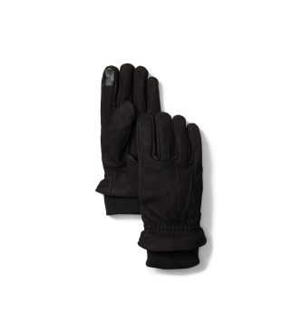 Timberland para hombre. TB0A65TE0011 Guantes de cuero con punto de canalé negro (S), Casual, Piel