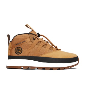 Timberland para niño. TB0A5VMC2311 Zapatillas Bungee de piel marrón (13.5 M = 32), Plano, Cordones, Casual, Deportivo, Outdoor, moda infanti