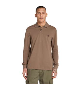 Timberland para hombre. TB0A6VD2BK01 Polo Millers River marrón (XL), Casual, Algodón, Manga larga