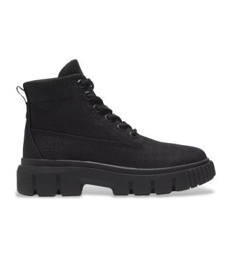Timberland para mujer. TB0A42NW0151 Botas de caña media con cordones Greyfield negro (38.5 W), Plano, Casual