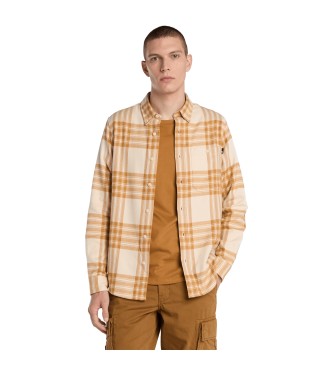 Timberland para hombre. TB0A6V4XEHI1 Camisa de franela de gramaje medio a cuadros (M), Casual, Amarillo, Manga larga, Algodón Orgánico, Sost