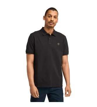 Timberland para hombre. TB0A6VDP0011 Polo de piqué de manga corta Millers River negro (L), Casual, Algodón Orgánico, Sostenible