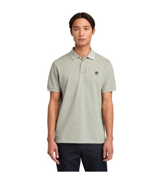 Timberland para hombre. TB0A6VDP0521 Polo de piqué de manga corta Millers River gris (XL), Casual, Algodón Orgánico, Sostenible
