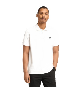 Timberland para hombre. TB0A6VDP1001 Polo de piqué de manga corta Millers River blanco (XL), Casual, Algodón Orgánico, Sostenible