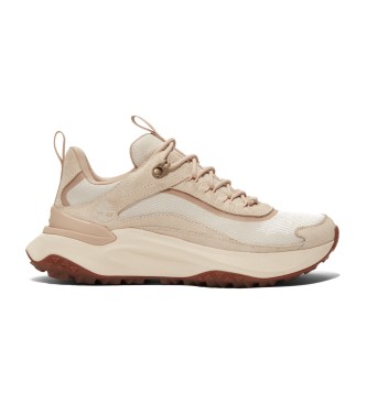 Timberland Zapatillas de piel impermeables de caña baja con cordones Motion Access beige (36 W)