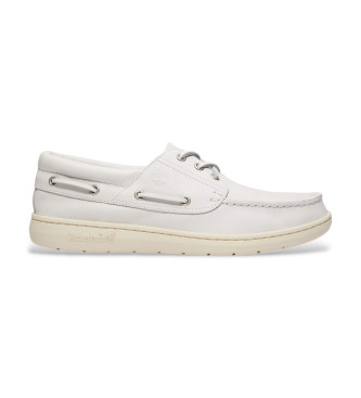 Timberland para hombre. TB0A6CXMEM21 Náuticos de Piel Portofino Pier blanco (43.5), Plano, Cordones, Casual