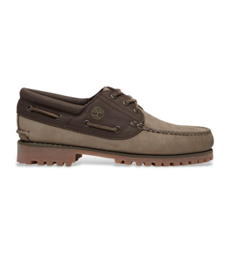 Timberland para hombre. TB0A6DXWEO81 Náuticos de piel cosidos a mano con 3 ojales Authentic verde (47.5), Plano, Cordones, Casual