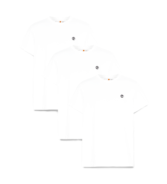 Timberland para hombre. TB0A6GH11001 Pack de 3 camisetas Dunstan River blanco (XXL), Casual, Algodón, Manga corta
