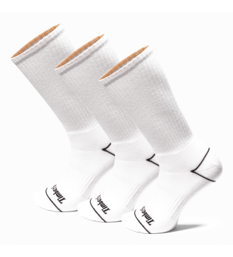 Timberland para hombre. TB0A6BBB1001 Set 3 pares de calcetines altos acolchados Bowden blanco (M), Homewear, Algodón