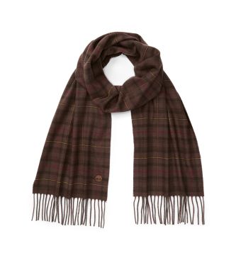 Timberland para hombre. TB0A66GX2431 Bufanda tejida a cuadros marrón (OSFA), Casual, Acrílico