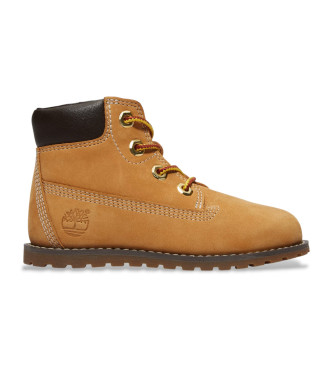 Timberland unisex para niños. TB0A125Q2311 Botines de Piel Pokey Pine marrón (24), Plano, Cremallera, Casual, moda infantil