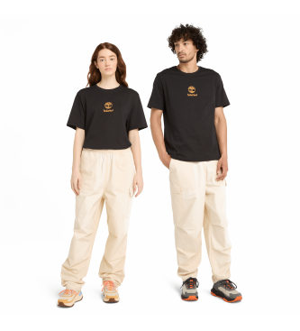 Timberland unisex. TB0A6WWT0011 Camiseta con logotipo pequeño negro (M), Casual, Algodón, Manga corta