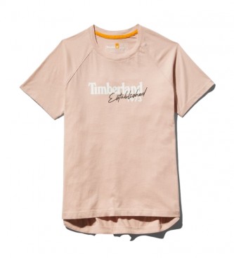 Timberland para mujer. Camiseta Reg Logo rosa Timberland
