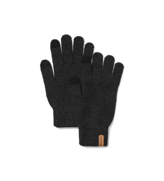 Timberland para hombre. TB0A65WJ0011 Guantes de punto de canalé negro (OSFA), Casual, Poliéster