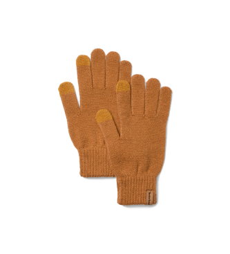 Timberland para hombre. TB0A65WJ2311 Guantes de punto de canalé marrón (OSFA), Casual, Poliéster