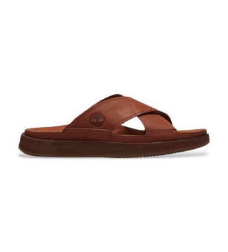 Timberland para hombre. TB0A2M17EM61 Sandalias de Piel Casco Cove marrón (44), Plano, Ninguno, Casual