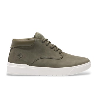 Timberland para hombre. TB0A69M1EO61 Zapatillas de piel Seneca Bay Mid verde (44.5), Plano, Cordones, Casual, Sostenible