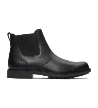 Timberland para hombre. TB05551R0011 Botas de piel de media caña Chelsea Stormbucks negro (41.5), Plano, Ninguno, Casual