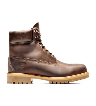 Timberlandvoor mannen. TB1270972141 6 Inch Premium waterdichte leren laarzen met vetersluiting donkerbruin (39.5 W), Leer, Plat, Casual