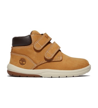Timberland unisex para niños. TB0A1JVP2311 Botas de piel de media caña con cierre de velcro Toddle Tracks amarillo (26), Plano, Casual, moda