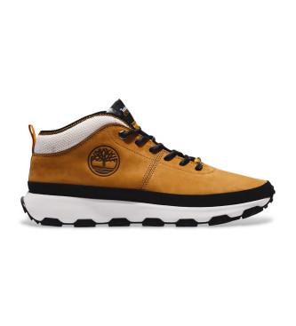 Timberland para hombre. TB0A5TWV2311 Zapatillas de piel con cordones Winsor amarillo (46), Plano, Casual, Deportivo, Outdoor