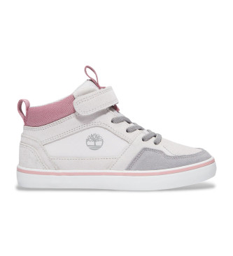 Timberlandvoor jongens. TB0A6FN7EWG1 Stone Jump Sneakers wit, roze (35), Leer, Plat, Veters, Klittenband, Casual, kinderkleding