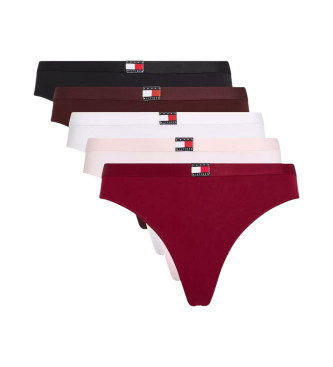 Tommy Hilfiger para mujer. UW0UW05642 Pack de 5 tangas con logo en la cintura multicolor (S), Homewear, Algodón