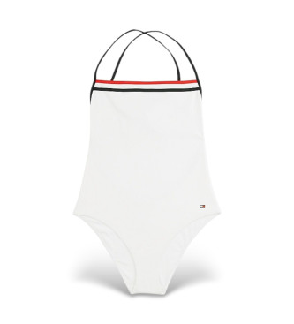 Tommy Hilfiger para mujer. UW0UW05849 Bañador Global Stripe texturizado blanco (L), Beachwear, Nylon