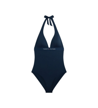 Tommy Hilfiger för kvinnor. UW0UW06366 Original baddräkt med halterneck i marinblå färg (S), Strandkläder, Nylon, Marino