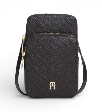 Tommy Hilfiger para mujer. AW0AW18601 Bolsa para móvil Hilfiger Icon con logos negro (OSFA), Casual, Poliuretano