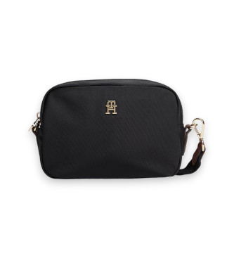 Tommy Hilfigervoor vrouwen. AW0AW17704 Zwarte schoudertas van technische stof (OSFA), Casual, Nylon