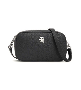 Tommy Hilfiger para mujer. AW0AW15179 Bolso cartera TH Emblem con bandolera negro (OSFA), Casual, Poliuretano