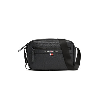 Tommy Hilfiger para hombre. AM0AM12093 Bolso reporter con logo metálico Essential negro (OSFA), Casual, Poliuretano