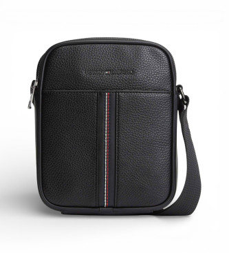 Tommy Hilfiger para hombre. AM0AM14168 Bolso reporter de piel granulada negro (OSFA), Casual, Poliuretano